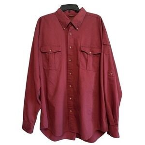Clearwater Outfitters Button Down Shirt Men's XXL Red Long Sleeve